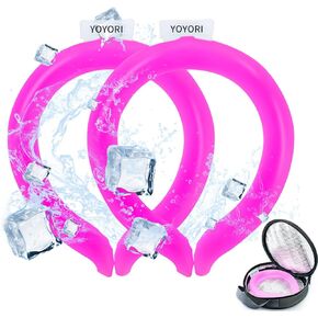 2PCS Neck Cooling Tube with Cold Insulated Bag,Neck Cooling Wraps,Reusable Ice Neck Ring Wearable Body Cooling Products for Summer Heat (Black*2)
