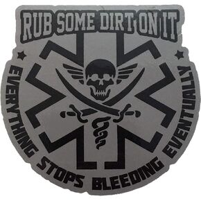 F-Bomb Morale Gear Rub Some Dirt On It - Bumper Sticker Decal (Gray)