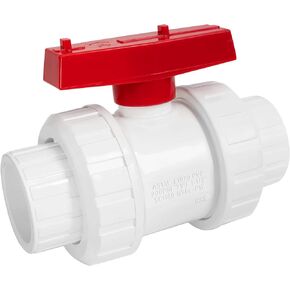 1/2" Valve True Union Ball Valve with Full Port White & Red ASTM SOCKET Rated at 150 PSI…