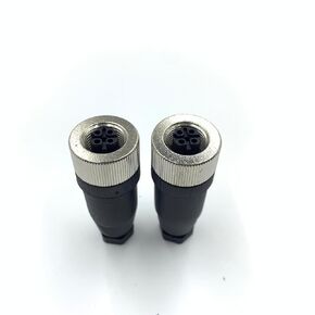2Pcs M12 4 Pin Male Circular Connector, D Code Industrial Circular Connector IP67 Waterproof Field Assembly Wireable Sensor Straight Type Unshiled Adapter for PG7 Cable 250V 4A AC/DC