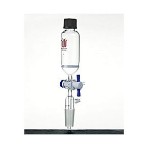 Kemtech America P150050M Synthware Peptide Synthesis Vessel, Solid Phase, 50 ml, Disc Porosity Medium, Frit OD 30mm, Thread Size GL25, Joint Size 24/40 Inner with Drip Tip, Hose Connection 8mm