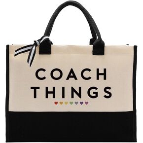Coach Things Canvas Bag Gift, Coach Gift, Cotton Canvas Tote Bag, Utility Tote Shopping Bag Grocery Bags, Women Coach Canvas Beach Bag Gift, Appreciation Gift for Coach Teacher Colleagues