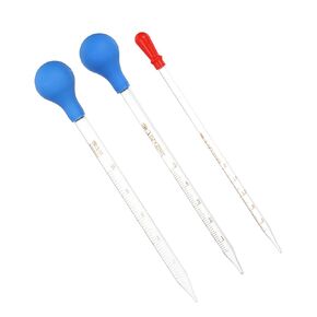 PATIKIL Graduated Dropper Pipettes Kit, 3 Pack 2ml 5ml 10ml Borosilicate Glass Pipette with Rubber Squeeze Bulb for Transfer Liquid for Lab, Chemistry, Clear