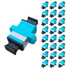 25Pcs MPO to MPO Fiber Optical Patch Cord Couplers, Black MPO Cable Jumper Connector Adapter, Key up to Key Down for Single and Multi Mode 40G 100G 8/12/24 Core MPO Fiber Connection