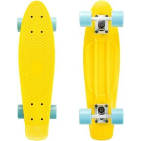 لوح تزلج أصفر مع عجلات زرقاء، لوح كامل مقاس 22 بوصة للبالغين والمبتدئين AZM in Kuwait