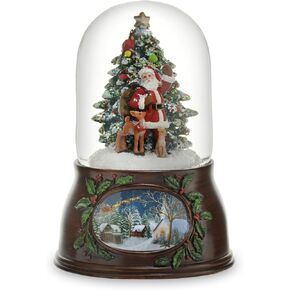 The San Francisco Music Box Company Musical Santa W/Tree Snow Globe