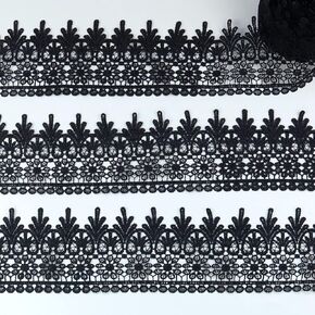 Black Lace Trim 11 Yards Wide Venise Lace Ribbon Embroidered Edge Trim for Sewing DIY Crafts Wedding Applique Home Decor