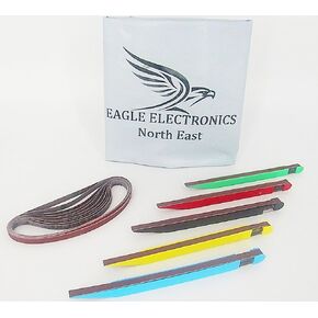 مجموعة من 5 قطع من عصا الصنفرة مع حزامين بديلين إضافيين لكل عصا، 5 حبيبات 120، 240، 320، 400 و600 حبيبة لصنفرة الخشب والمعادن والبلاستيك، (صنع في الولايات المتحدة الأمريكية)، S5G10 in Kuwait