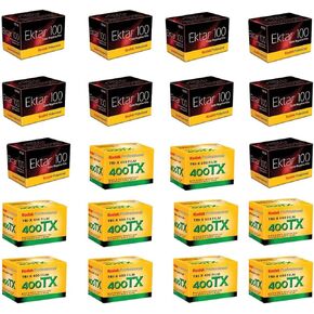 KODAK 10 x Ektar 100 Color Negative Film ISO 100, 35mm Size, 36 exp. - Bundle with 10x Tri-X Pan 400, Black & White Negative Film 35mm Size, 36 Exposure in Kuwait