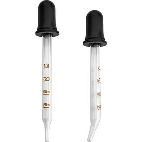 Eye Dropper - (Pack of 2) Bent & Straight Tip Calibrated Glass Medicine Droppers for Medications or Essential Oils Pipette Dropper for Accurate Easy Dose & Measurement (1 mL Capacity) in Saudi Arabia