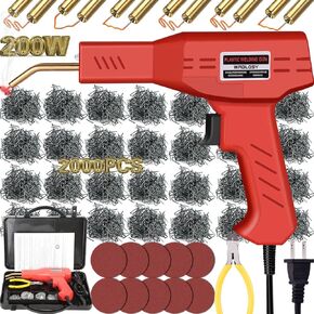 200W Plastic Welder, 2000PCS Staples 10PCS Sandpaper, Plastic welding Kit, Plier Custom Carry Case, Plastic Repair Car Bumper Repair Simplicity Of Use