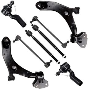 SCITOO 8-PC SET Suspension Kit For Mazda 3 Front Lower Control Arm And Ball Joint Front Inner Outer Tie Rod End Front Sway Bar End Link