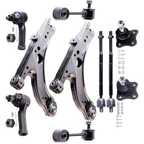 SCITOO 10pcs Front Suspension Kit Lower Control Arm Inner Outer Tie Rod End Sway Bar Link Lower Ball Joint Fit For Vw For Golf For Jetta Type-1