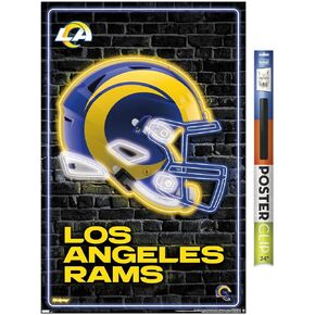 ملصق حائط من Trends International NFL Los Angeles Rams - خوذة نيون 23