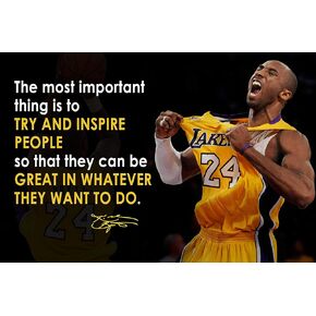 Kobe Bryant Poster Quote Black History Month Posters Los Angeles Lakers Quotes Basketball Sports Decor Coaching Wall Art Growth Mindset Teacher Educational Teaching Quotes Elementary P065