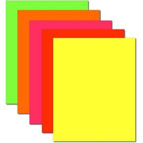 Fluorescent Labels - 8 1/2" x 11" - Bright Neon Color Stickers for High Visibility - Inkjet/Laser - 25 Labels