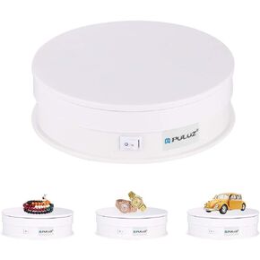 PULUZ 360 Degree Photography Turntable Rotating Display Stand, 5.7in(15cm) Diameter 360 Degree Turntable Display Stand for Photography Video Shooting Props Jewelry, Max Load 33Lb (White)