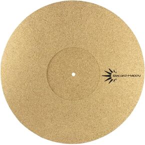 Turntable Slipmat Anti-Static Cork Mat - 1/8" Thick Vinyl Record Player Pad by Record-Happy. an Essential Upgrade for The Demanding Audiophile; with Receding Center. Improves Sound and Reduces Noise