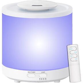 Large Essential Oil Diffuser 1600ml Aromatherapy Diffuser, humidifier,3 in 1 Aroma Diffuser, 7-Color Night Light, for Home Bedroom, Office（White+1 Piece Orange Essential Oil）