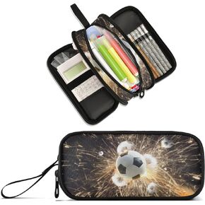 XUWU Softball Large Capacity Pencil Case 3 Compartment Pen box Makeup Pouch Holder Organizer Stationery Bag for School Teen Girl Boy Men Women