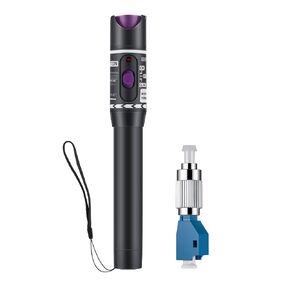 Visual Fault Locator 30mW 30KM+FC/LC Adapter, Single Mode 9/125um FC Male to LC Female, Fiber Optic Cable Tester Meter for Telecommunications Engineering Maintenance(Purple Button)