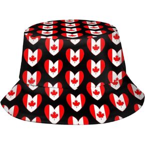 Canadian Flag Bucket Hats Summer Travel Beach Sun Hat Outdoor Canada Maple Leaf Cap Unisex