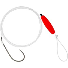 Fishing Snelled Hook Rig and Perfection Loop with Peg Float，6pcs/12pcs High Carbon Steel Baithook Rig and Nylon line Foam Cigar Float