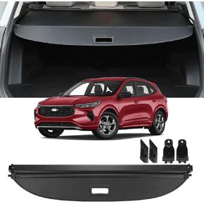 AQAE Cargo Cover Compatible with 2020-2023 2024 Ford Escape Accessories Retractable Rear Trunk Security Cover Shielding Shade Ford Escape Cargo Cover 2020 2021 2022 2023 2024 (Carbon Fiber Texture