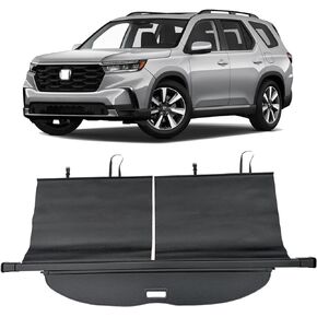 AQAE Cargo Cover Compatible with Honda Pilot 2023 2024 2025 SUV Accessories Retractable Rear Trunk Security Cover Shielding Shade Honda Pilot Cargo Cover 2023 2024 2025 (Black/Carbon Fiber Texture)