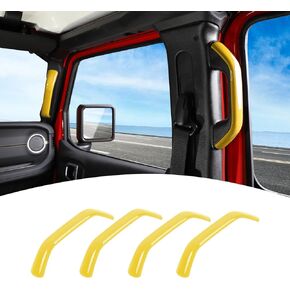for 2024 Jeep JL A&B Pillar Grab Handle Trim Cover Compatible with Jeep Wrangler JL JLU Gladiator JT 2024 Yellow Interior Accessories 4 pcs