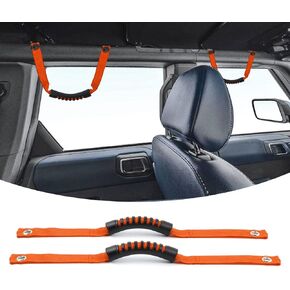 RT-TCZ Roll Bar Paracord Grab Handles Grip Handle Interior Accessories for Ford Bronco 2021 2022,2 Pack (Black)