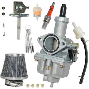 26mm Carburetor for Honda Dirt Bike XR100 1981-1984, XR100R 1985-2004, CRF100F 2004-2013 ATV Carb with Air Filter & Fuel Valve Petcock