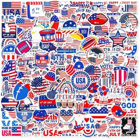 188 ملصقًا وطنيًا لملصقات الرابع من يوليو وشم الولايات المتحدة الأمريكية وملصقات يوم الاستقلال والعلم الأمريكي وملصقات الفينيل لزجاجة مياه الكمبيوتر المحمول (الرابع من يوليو) in Kuwait