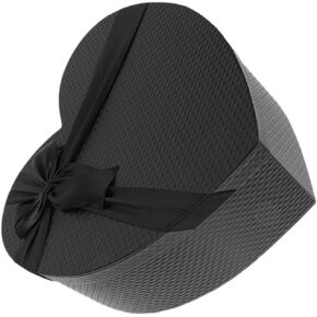 GLEAVI Box Heart Shaped Black Gift Box Holiday Dessert Bags Empty Bouquet Bags Candy Treat Container Christmas Love Shaped Birthday Gifts Heart-shaped Souvenir Bridesmaid Paper