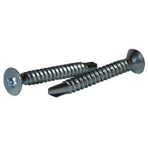 Small Parts 1040KTF Steel Self-Drilling Screw, Zinc Plated Finish, 82 Degree Flat Head, Star Drive, #3 Drill Point, #10-16 Thread Size, 2-1/2" Length (Pack of 50)