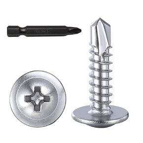 Screws（300pcs）#8×1/2" for Sheet Metal Self-Tapping Screws 410 Stainless Steel Phillips Modified Truss Head Self-Drilling Screws High-Strength Quick Tapping Screws (#8x1/2")