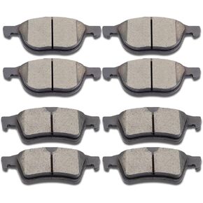 Front Rear Ceramic Brake Pads Kits 8pcs fit for Ford C-Max/EcoSport/Escape/Focus/Transit Connect, for Mazda 3/3 Sport/5, for Volvo C30/C70/S40/V50