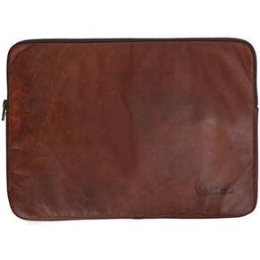 Genuine Leather Laptop Sleeve a Luxury Laptop Sleeve Cover Case for MacBook and Laptops with Display Sizes 13.3" - 13.5" Inch, Handmade Vintage Document Holder - Brown