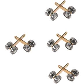 DOITOOL 8 Pcs 2 Trolley Assembly Roller Heavy Duty Pulley Roller Bearing Wheelbarrow Heavy Duty Bearing Trolley Assembly Rollers Strut Channel Trolley Assembly Roller Trolley Silver Car