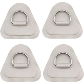 4 Pieces Pad/Patch D Rings for PVC Inflatable Boat Canoe Raft Stainless Steel D-Ring Dinghy Kayak Surfboard Paddle Board