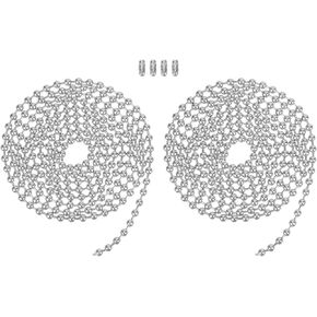 Tofficu 2 Sets Dog Tag Chain Tag Chain Jewelry Making Chains Dog Name Tag Chain Steel Ball Chain Ceiling Fan Chain Metal Key Ring Jewelry Tag Bead Chains Stainless Steel Connector Buckle