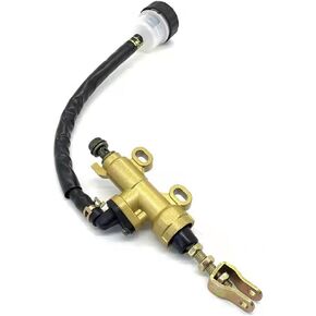 VRWEARE Universal Motorcycle Rear Brake Pump Master Cylinder Hydraulic Foot Pump with Reservoir Compatible with Suzuki Kawasaki Honda Yamaha 110 125 150 200 250CC Go Kart ATV Quad (Black)