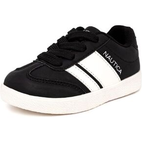 Nautica Boys Casual Fashion Shoes – Comfortable Soccer Classic Walking Tennis Sneakers for Kids – Breathable, Lightweight & Flexible (Lace Up/Bungee)