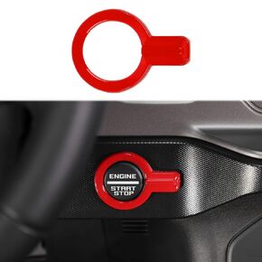 Linskip Push Start Button Ring Compatible with Ford Bronco 2021 2022 2023, Bronco Engine Start Stop Button Cover Trim, Bronco Interior Accessories(red)