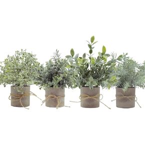 PENGYEE 4Pcs Small Faux Plants Indoor for Farmhouse Decor - Small Fake Plants Decor - Mini Artificial Plants Indoor for Home Bathroom Kitchen Laundry Office Decor
