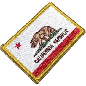 BE0194V01 جمهورية كاليفورنيا الولايات المتحدة الأمريكية العلم 100٪ شارة مطرّزة خطاف مثقال ذرة in Kuwait