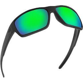 TOROE Performance Eyewear FIELD All Black Sports Polarized Sunglasses w/Hydrophobic Coating Polycarbonate AR Lenses