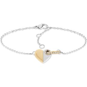 Tommy Hilfiger Women's Jewelry - Stainless Steel Bracelet with Heart Pendant - Adjustable/Self Sizing - Perfect for Layering - Classic Jewelry for Everyday Wear