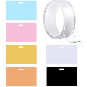 6 Pieces X-ray Marker Holders Assorted Colors PVC Xray Marker Holder with Nano Adhesive Tape, ID Card Name Tag Badge Holder for Doctors Workers Students