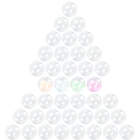 Kingrol 40 Pack 2-Inch Clear Plastic Fillable Ornaments Ball for Christmas, Wedding, Party, Home Decor (Mini Size)